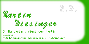 martin wiesinger business card